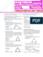 Clasificación de Los Triángulos Según Sus Lados y Ángulos para Primer Grado de Secundaria PDF