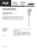 Screw-In Thermocouples With Terminal Head Form J: Technical Data