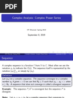 Complex Analysis: Complex Power Series: September 8, 2019