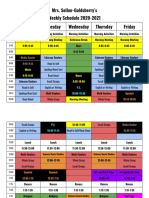 Mrs. Sellon-Goldsberry's Weekly Schedule 2020-2021 Monday Tuesday Wednesday Thursday Friday