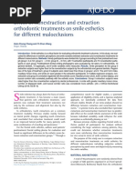 Effect of Nonextraction and Extraction Orthodontic Treatments On Smile Esthetics For Different Malocclusions