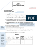 Gratuity Nomination Form Single