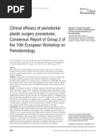 Clinical Efficacy of Periodontal Plastic Surgery Procedures Consensus Report of Group 2 of The 10th European Workshop On Periodontology