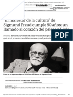 El Malestar de La Cultura - de Sigmund Freud Cumple 90 Años - Un Llamado Al Corazón Del Psicoanálisis - Clarín PDF