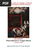 8 de Septiembre - Natividad de La Virgen María. Propio y Ordinario de La Santa Misa