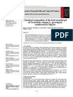 Chemical Composition of The Leaf Essential Pil of Terminalia Catappa L. Growing in Southwestern Nigeria