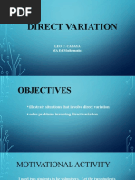 Direct Variation: Leo C. Cabaya MA Ed Mathematics