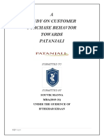 A Study On Customer Purchase Behavior Towards Patanjali: Submitted To