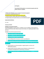 Quiz 10A (Finals) - Investment Property