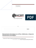 Planeamiento Estratégico en El Perú. Definición y Clases de Planeamiento Estratégico PDF