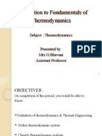 Introduction To Fundamentals of Thermodynamics