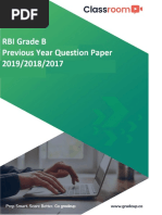 RBI Grade B 2019 Question Paper