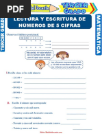 Lectura y Escritura de Números de 5 Cifras para Tercer Grado de Primaria