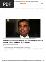 Reliance Will Change The Way You Buy Things Digitise 5 Million Kirana Shops by 2023 - Report PDF