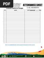 Attendance Sheet: Lac Session