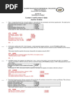 Lecture 1 and Lecture 2 Quiz Answer Section: Ramon Magsaysay Memorial Colleges