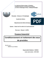 Conditionnement Et Traitement Des Eaux de Procèdes