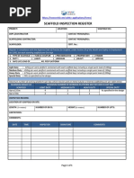 Scaffold Inspection Register