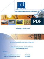 Matriz de Generacion Electrica en Nicaragua