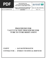 Procedure For Vacuum Test Procedure For Tube To Tubesheet Joint - Rev.0 - 07.09.2020