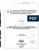 Use of Grade 25 Concrete in Design of Water Retaining Structures Based On Bs 8007 Recommendations