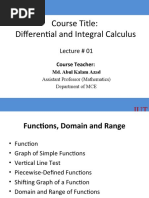 Lecture-01 (Functions, Domain and Range)