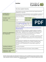 Programme Specification: Programme Title and Name of Award