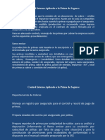 Control Interno Aplicado A Las Primas de Seguros, Siniestros