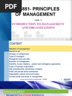 Principles of Management - Unit 1