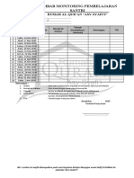 Lembar Monitoring Pembelajaran Santri RQ