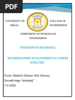 Strength of Materials: University of Collage of Misan Engineering