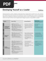 Developing Yourself As A Leader: Syllabus