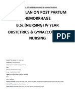 Lesson Plan On Post Partum Hemorrhage