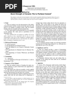 Bond Strength of Ceramic Tile To Portland Cement: Standard Test Method For