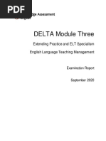 2020 Delta Module 3 Principal Examiners Report