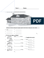 Grade:IV Gr:A Test - 1 Name:: Label The Rooms. Choose From The Words in The Box