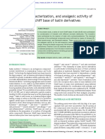 Synthesis, Characterization, and Analgesic Activity of Novel Schiff Base of Isatin Derivatives