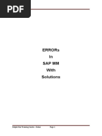 SAP Errors and Solutions