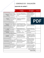 Rubricas Generales de Evaluacion