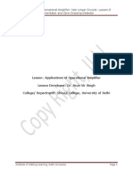 Applications of Operational Amplifier - Non Linear Circuits - Lesson-II Differentiator and Zero-Crossing Detector