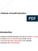 Methods of Health Education