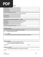 SITXWHS003 Assessment 1 - Short Answer