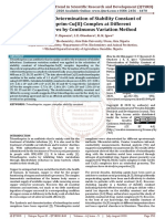 Colorimetric Determination of Stability Constant of Trimethoprim Cu II Complex at Different Temperatures by Continuous Variation Method