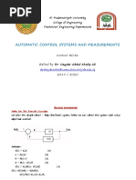 Automatic Control Systems and Measurements