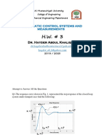 Dr. Hayder Abdul Khaliq Ali: Automatic Control Systems and Measurements