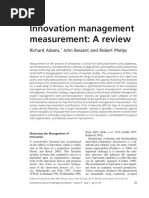 Innovation Management Measurement: A Review: Richard Adams, John Bessant and Robert Phelps