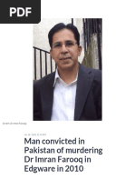 Man Convicted in Pakistan of Murdering DR Imran Farooq in Edgware in 2010