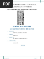 Políticas de Estado Sobre Recursos Hidricos