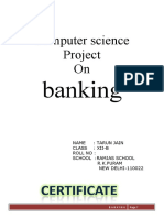 Computer Science Project On: Banking