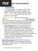 Grade 11 Physics Note and Quetions: Week 9 Fluid Dynamics